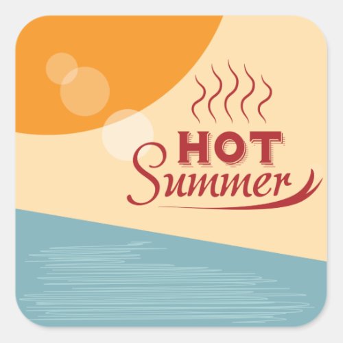 Hot Summer Square Sticker