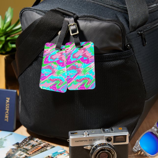 Hot Summer Vibes Abstract Luggage Tag (Front & Back)
