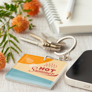 Hot Summer Vintage Retro Vibes Keychain