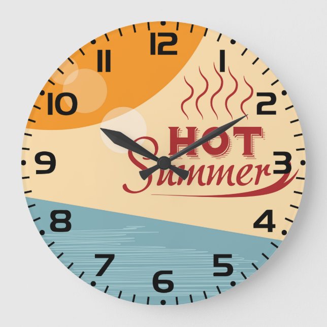 Hot Summer Vintage Retro Vibes Large Clock (Front)