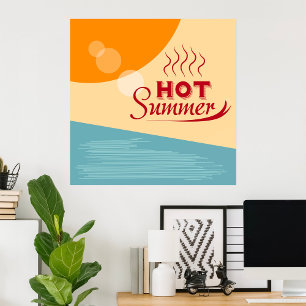 Hot Summer Vintage Retro Vibes Poster
