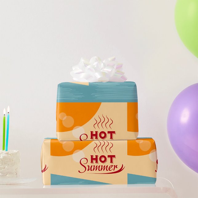 Hot Summer Vintage Retro Vibes Wrapping Paper (Creator Uploaded)