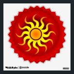 HOT SUN WALL STICKER<br><div class="desc">A colorful stylized sun on a bold red gradient creating a southwestern art look.</div>
