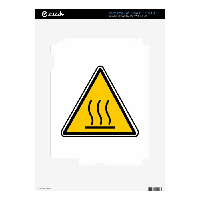 Hot Surface Sign iPad 3 Decals