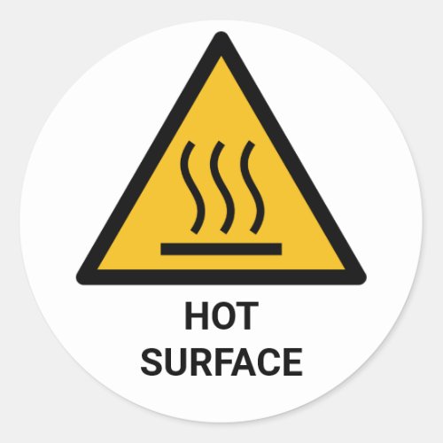 Hot Surface Warning Extreme Heat Caution Classic Round Sticker