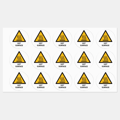 Hot Surface Warning Extreme Heat Caution Labels