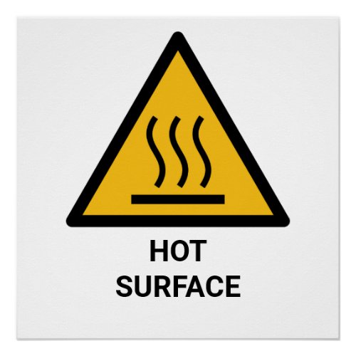 Hot Surface Warning Extreme Heat Caution Poster
