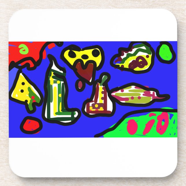 Hot taco and pepper  beverage coaster (Front)