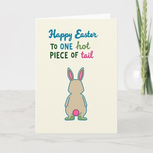 Hot Tail Happy Easter Greeting Card (Front)