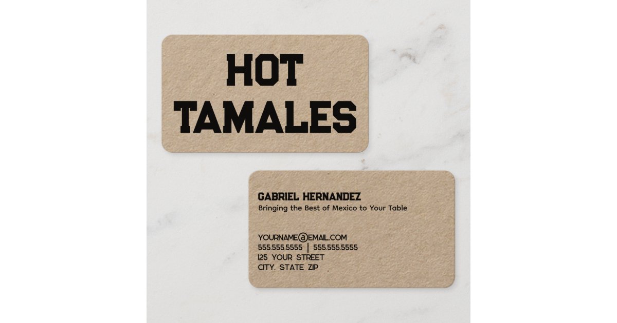 Hot Tamales Kraft Business Card | Zazzle