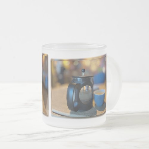 Hot tea frosted glass coffee mug