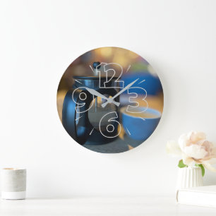 Hot tea large clock