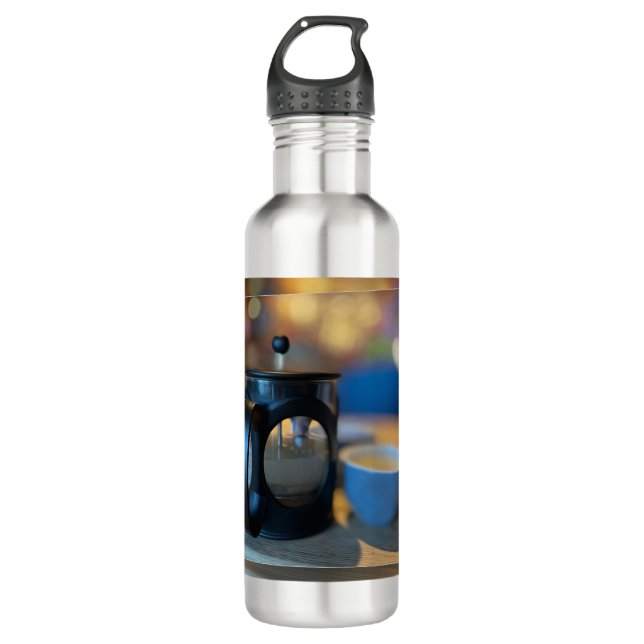 Hot tea stainless steel water bottle (Front)