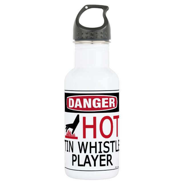 Hot Tin Whistle Player Water Bottle (Front)