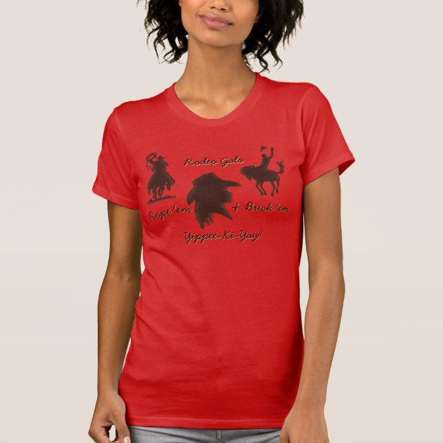 Hot to Trot Rodeo Gals and Horses T-Shirt (Front)