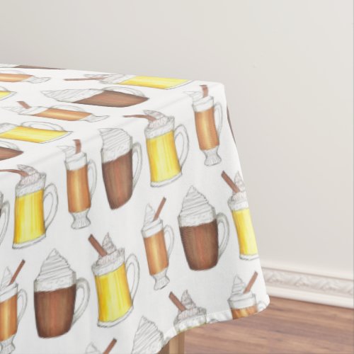 Hot Toddy Cocoa Eggnog Winter Holiday Christmas Tablecloth