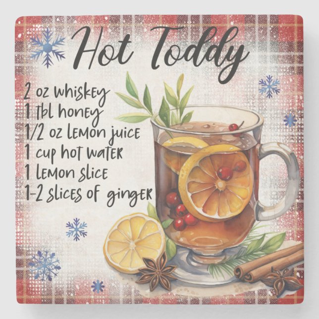 Hot Toddy Recipe Marble Coaster (Front)