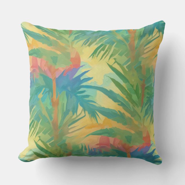 Hot Tropical Sunset Throw Pillow (Front)