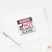 Hot Trumpet Player Classic Round Sticker (Envelope)