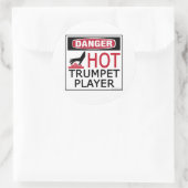 Hot Trumpet Player Classic Round Sticker (Bag)