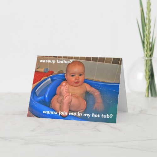 Hot Tub Baby Card