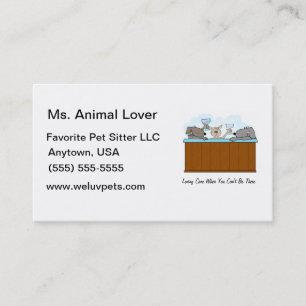 Hot Tub Dogs Toasting Champagne Turquoise Business Card