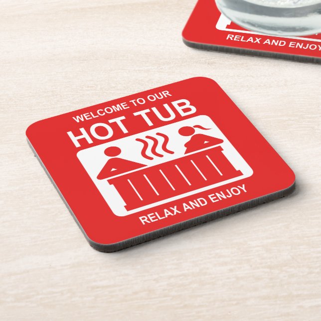 Hot Tub Party Drinks Coaster (Left Side)