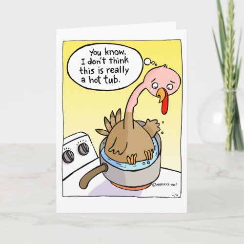 Hot Tub Thanksgiving Turkey Holiday Card