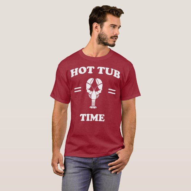 Hot Tub Time with Illustrated Lobster T-Shirt (Front Full)