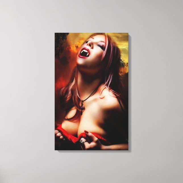 Hot Vampire Lady Canvas Print (Front)