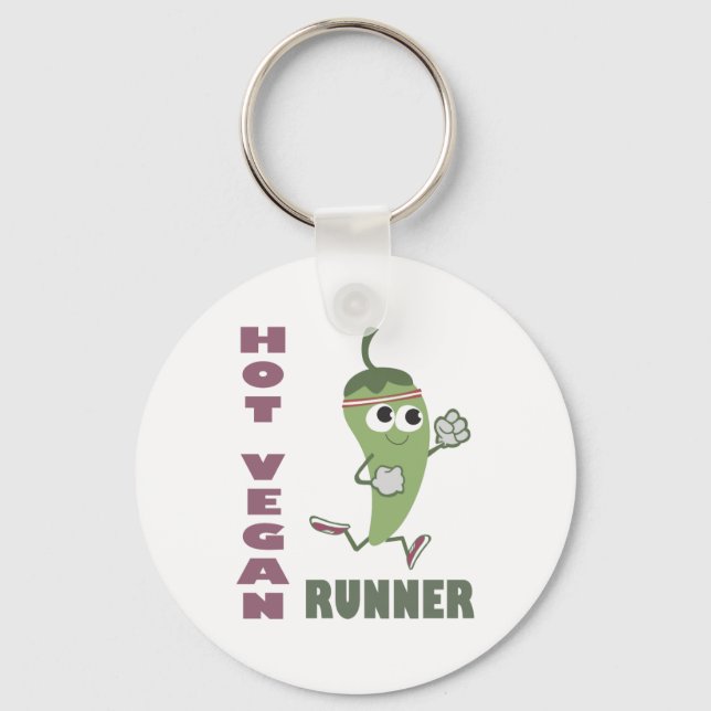 Hot Vegan Runner Keychain (Front)