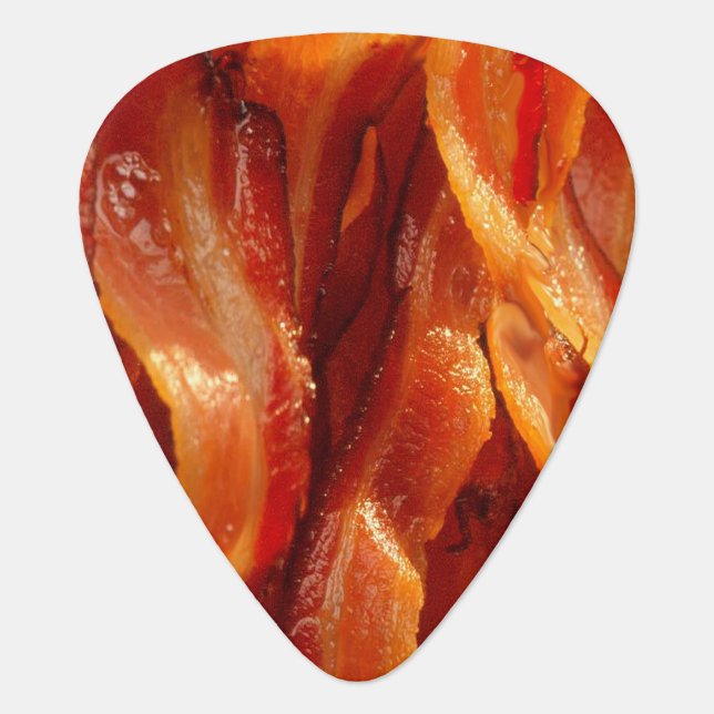 Hot Vibrant Yummy Salty Bacon Texture Guitar Pick (Front)