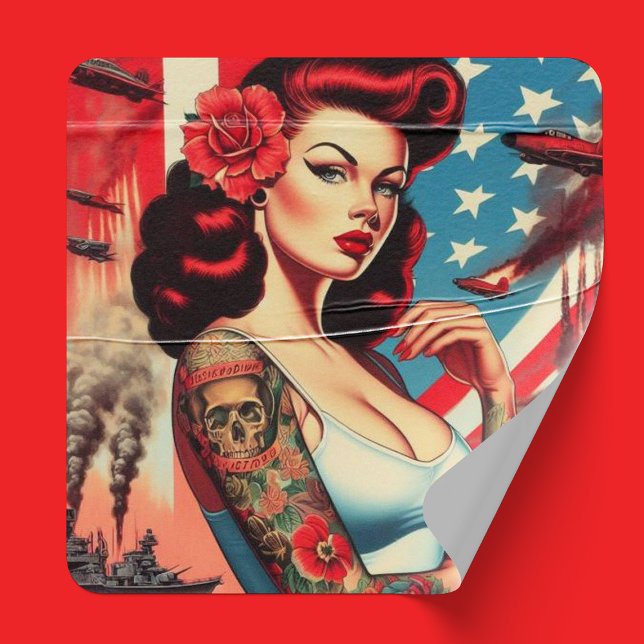 Hot Vintage Tattoo Pin-up Sticker (Creator Uploaded)