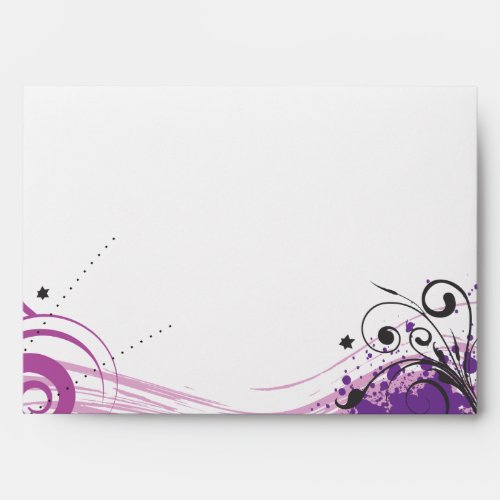 Hot Violet Swirls Bat Mitzvah Custom Envelope