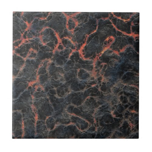 Hot Volcanic Ash Red Lines of Lava Texture Pattern Tile