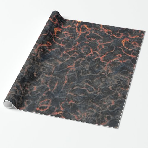 Hot Volcanic Ash Red Lines of Lava Texture Pattern Wrapping Paper
