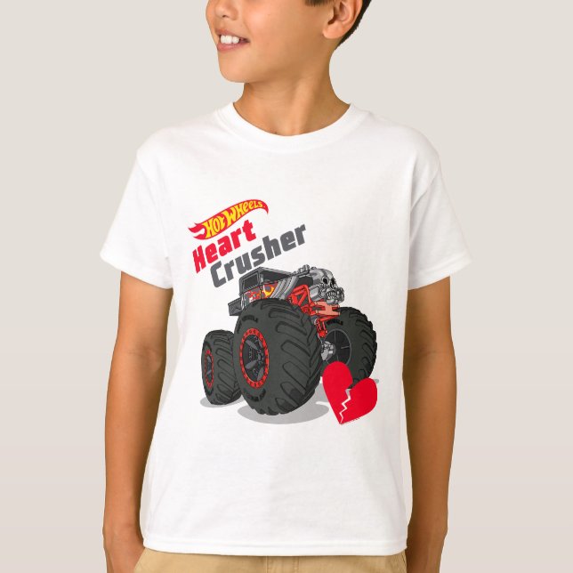 Hot Wheel Valentines Heart Crusher T-Shirt (Front)