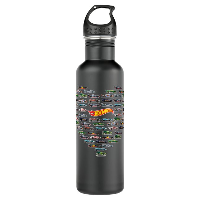 Hot Wheel Valentines Heart Shape Stainless Steel Water Bottle (Front)