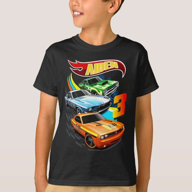 Hot Wheels Birthday T Shirt, Hot Wheels Theme Part T-Shirt (Front)