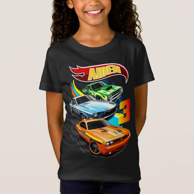 Hot Wheels Birthday T Shirt, Hot Wheels Theme Part T-Shirt (Front)