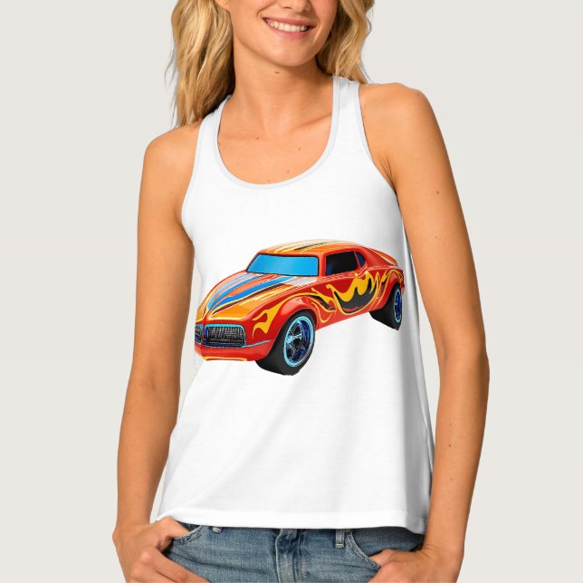 Hot Wheels - Classic Car with Flame Design Tank Top (Front)