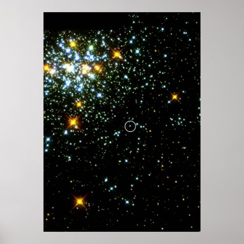 Hot White Dwarf Shines in Young Star Cluster NGC 1 Poster