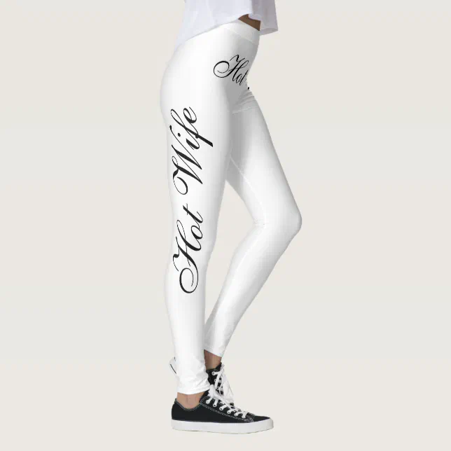 hot wife black on white leggings Zazzle