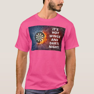 Hot Wings And Darts Night Hot Sauces Foodie Spicy T-Shirt