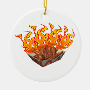 Hot Wings Ceramic Ornament