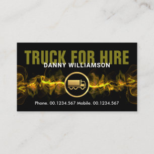 Hot Yellow Electric Lightning Trucking Service Business Card