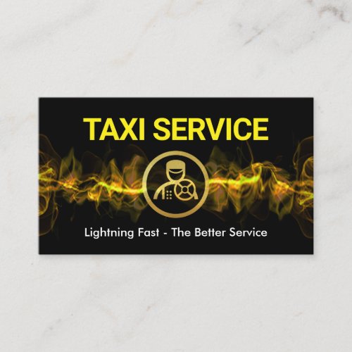 Hot Yellow Lightning Taxi Service Business Card