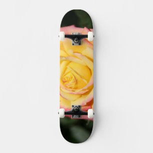 Hot yellow pink Rose Flower Skateboard