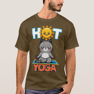 Hot Yoga Funny Cute Kawaii Summer Cat Meditating T-Shirt