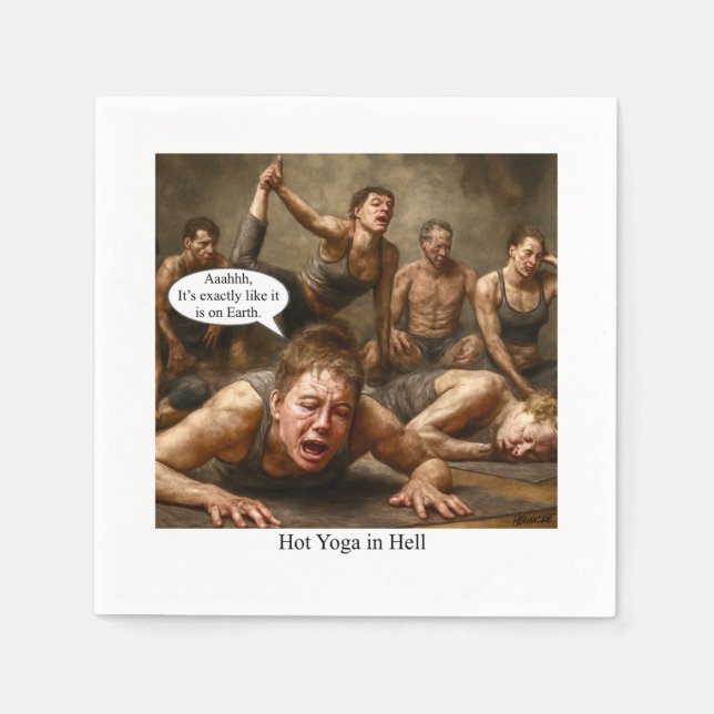 Hot Yoga in Hell.  Napkins (Front)